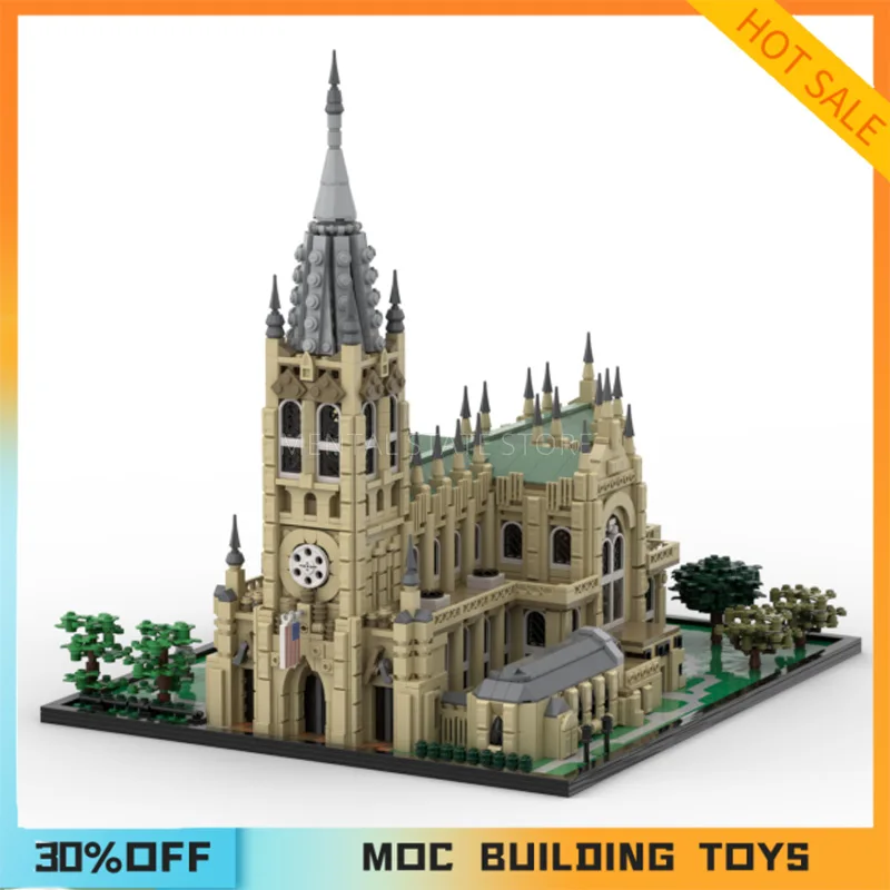 4106PCS Customized MOC Grace Church NYC Church Building Blocks Technology Bricks DIY Creative Assembly Toys Holiday Gifts