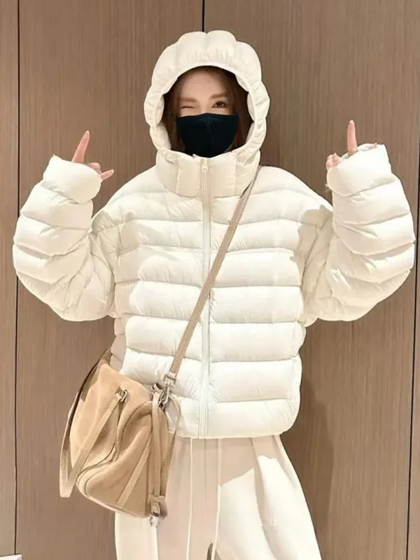 

Fashionable Thickened Hooded Cotton Jacket Women's Winter New Style Commute Thick Outerwear Ins Trendy Warmth Long Sleeve Zipper