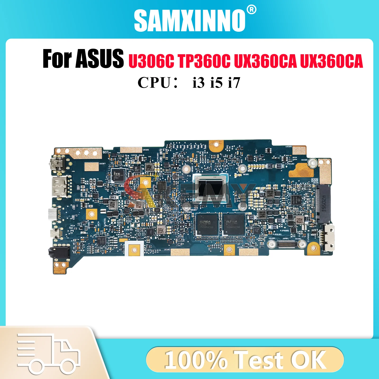 

UX360CA Материнская плата для ноутбука ASUS ZenBook U306C UX360C TP360C UX360CA Материнская плата для ноутбука с процессором i3 i5 i7 100% tests OK stk