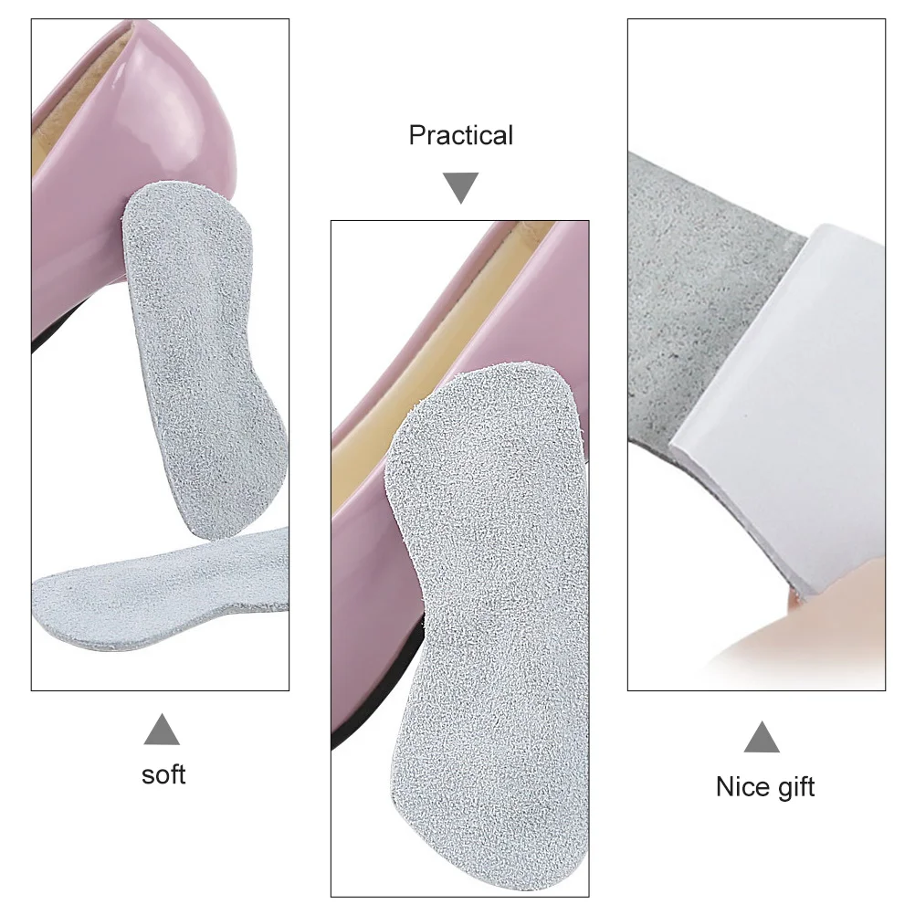 

4pcs Heel Grips Grey Shoe Inserts For High Heels Canvas Shoes Half Insoles Comfortable Cushion Support Foot Pad