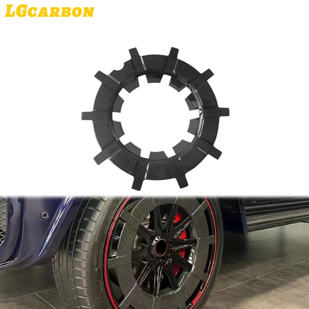 LGcarbon For Mercedes Benz G-Class 22 Inch Real Carbon Fiber Car Wheel Hub Cover Trim Protector 2019-2023