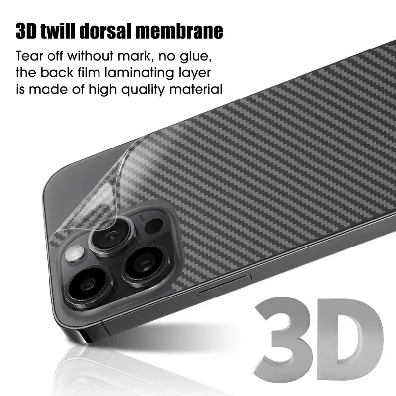 For Samsung Galaxy A06 A16 A73 A72 A71 A70 A55 A54 A53 A52 A51 A50 3D 5Pcs Carbon Fiber Anti-Fingerprints Back Film Protector