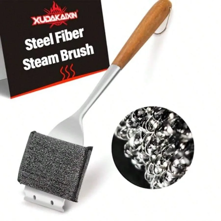 

【New style】Grill B Bristle Free Unique Steel Fibers Pad Efficient For Grills Flat Tops Griddles Outdoor Grill Cleaner Gift For