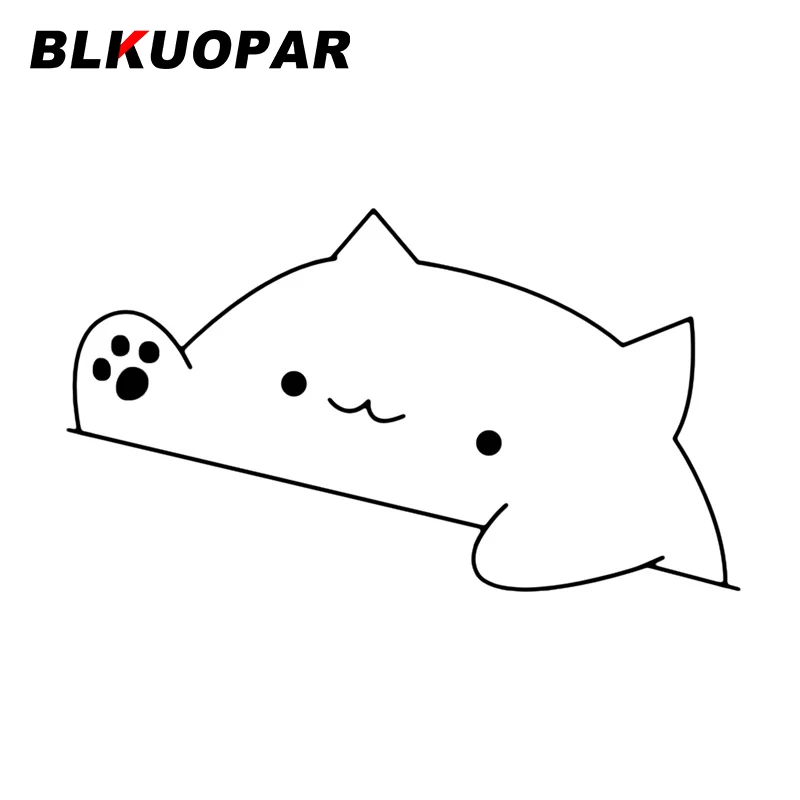 BLKUOPAR Bongo Cat Meme Kawai Car Sticker Scratch-proof Vinyl Original Decal Refrigerator Air Conditioner JDM VAN Decoration