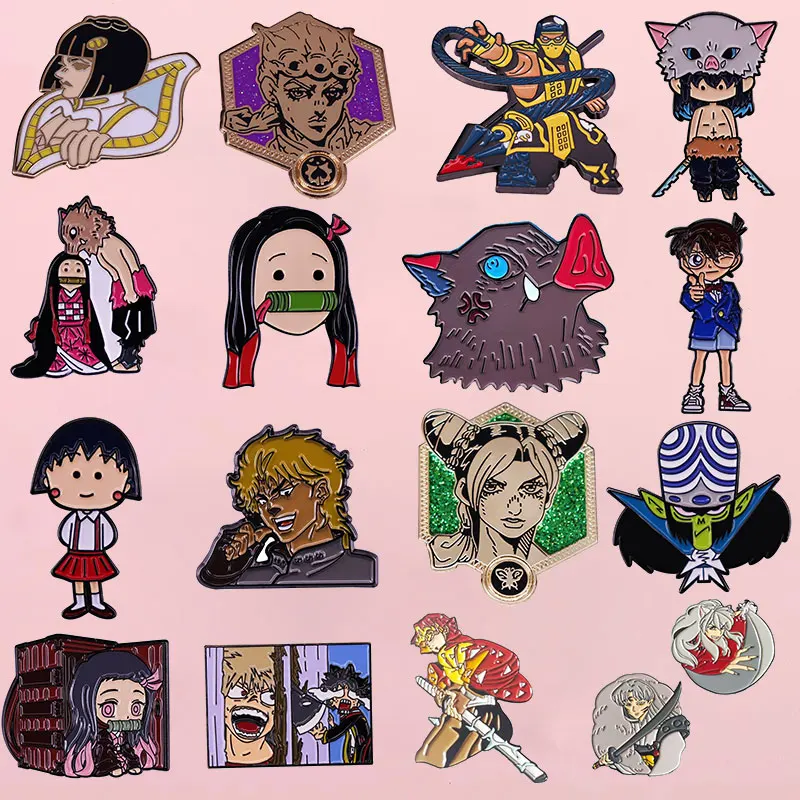 Serie de juegos de películas de cómic de Japón, alfileres esmaltados de Anime, insignias de solapa, broches de Manga para mujer, accesorios de joyería de moda, regalos