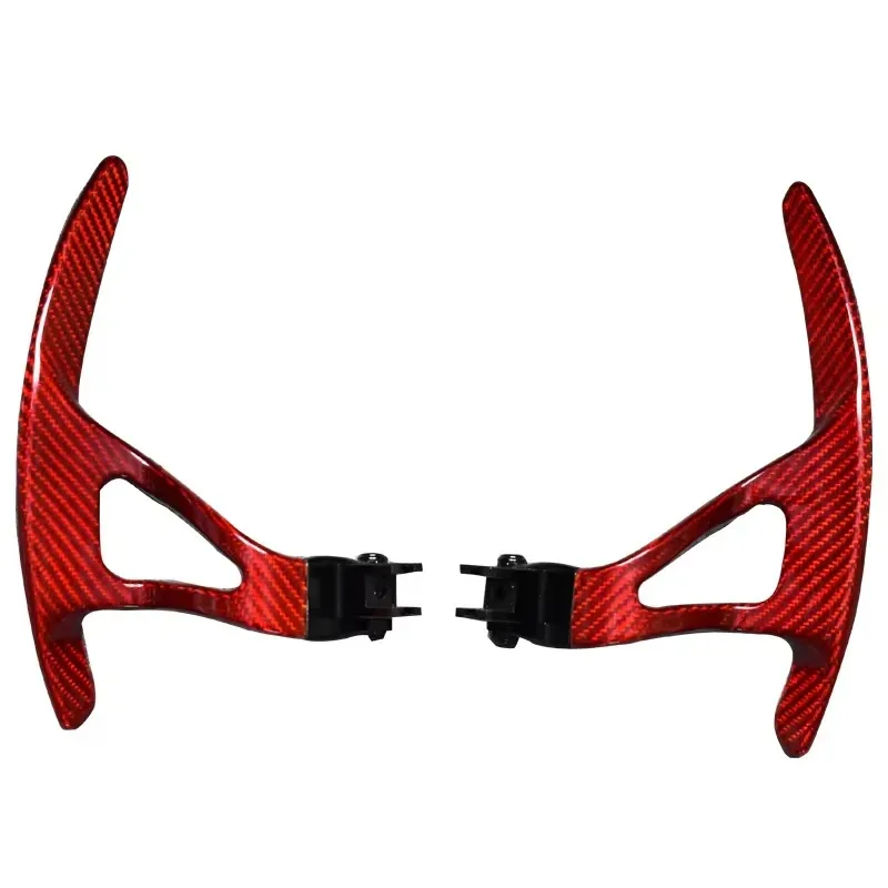 Red Carbon Fiber Shift Paddles Steering Wheel Paddle Shifter Extension Replacement for Nissan GTR R35 2008-