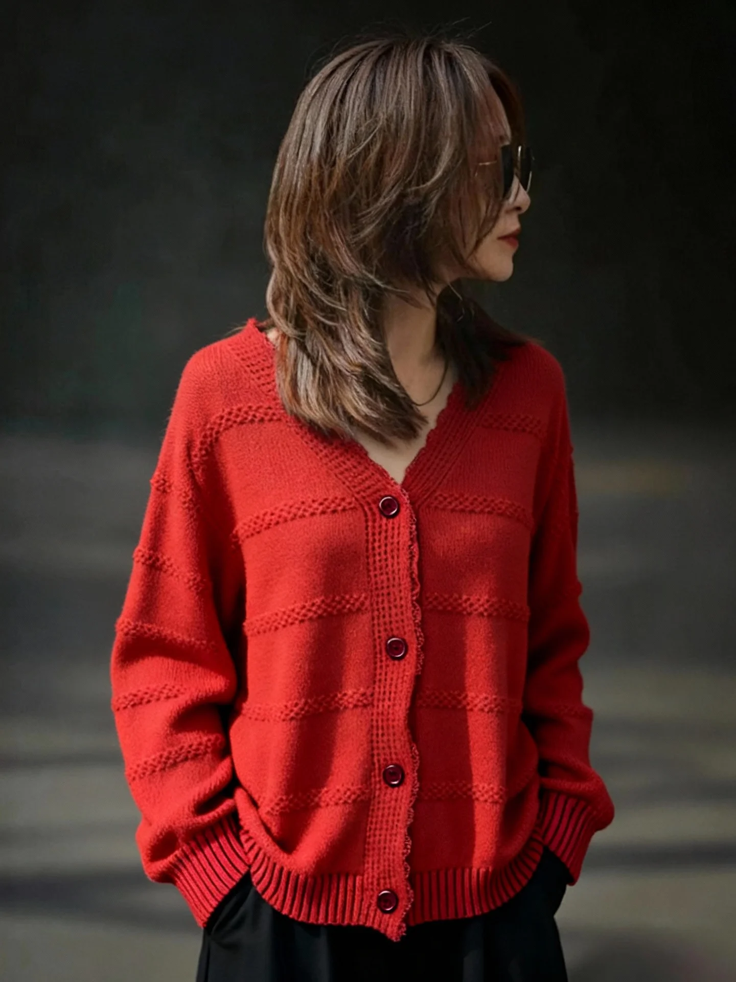 

Long Sve Knitted Sweater Women's Loose Fit Color Premium Feeling Top Luxury Trendy Outerwear Korean Sle Autumn Win...