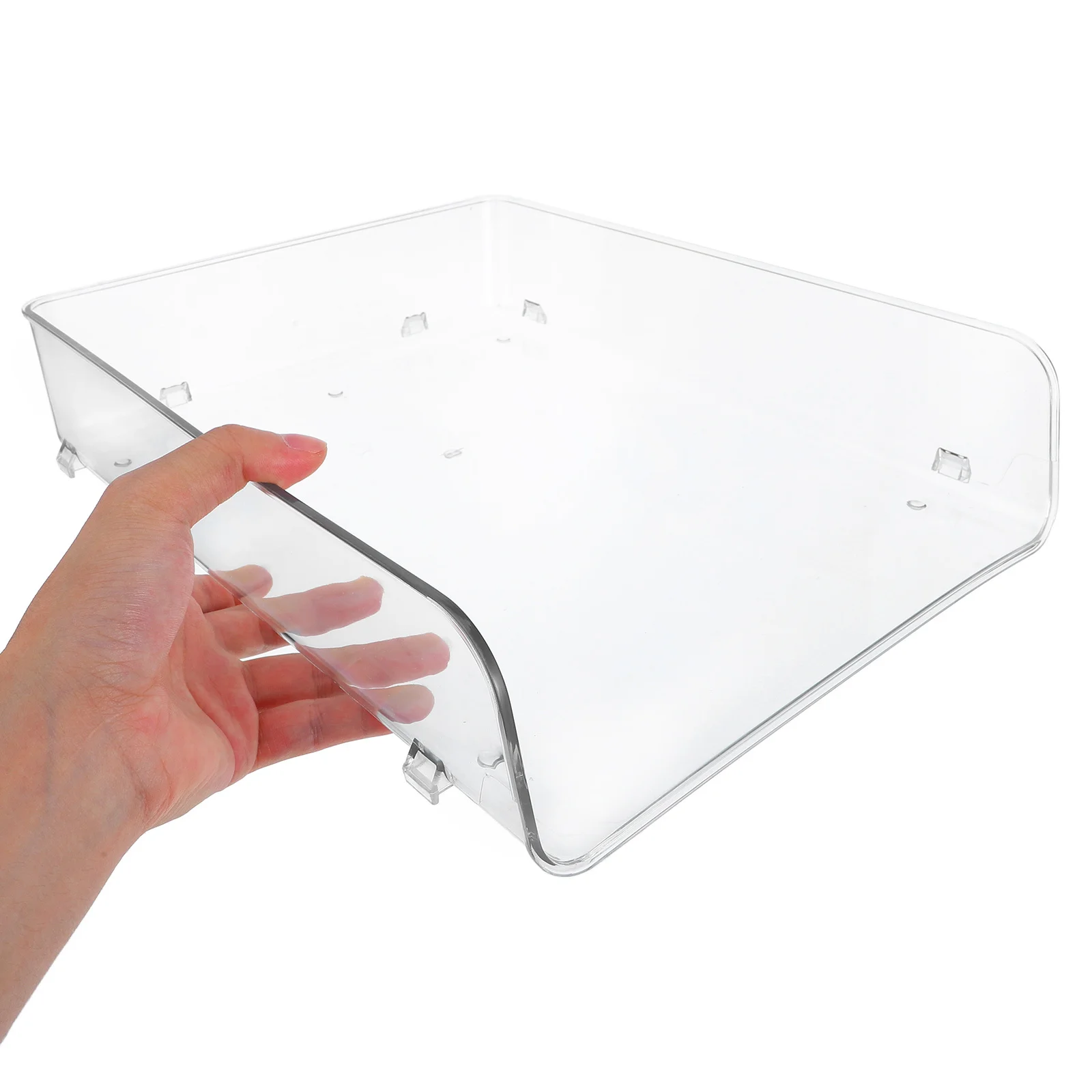 1pc Stackable File Storage Box Desktop Organizer Pet Material Modern Design For Home Use Sundries Organizer Box