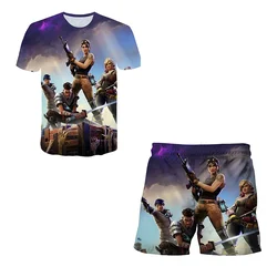 Fortnite Boys Pajamas Set Anime Boys' Swimsuit Cartoon 3D Print Home Nightwear Children's Cosplay Beach Suit