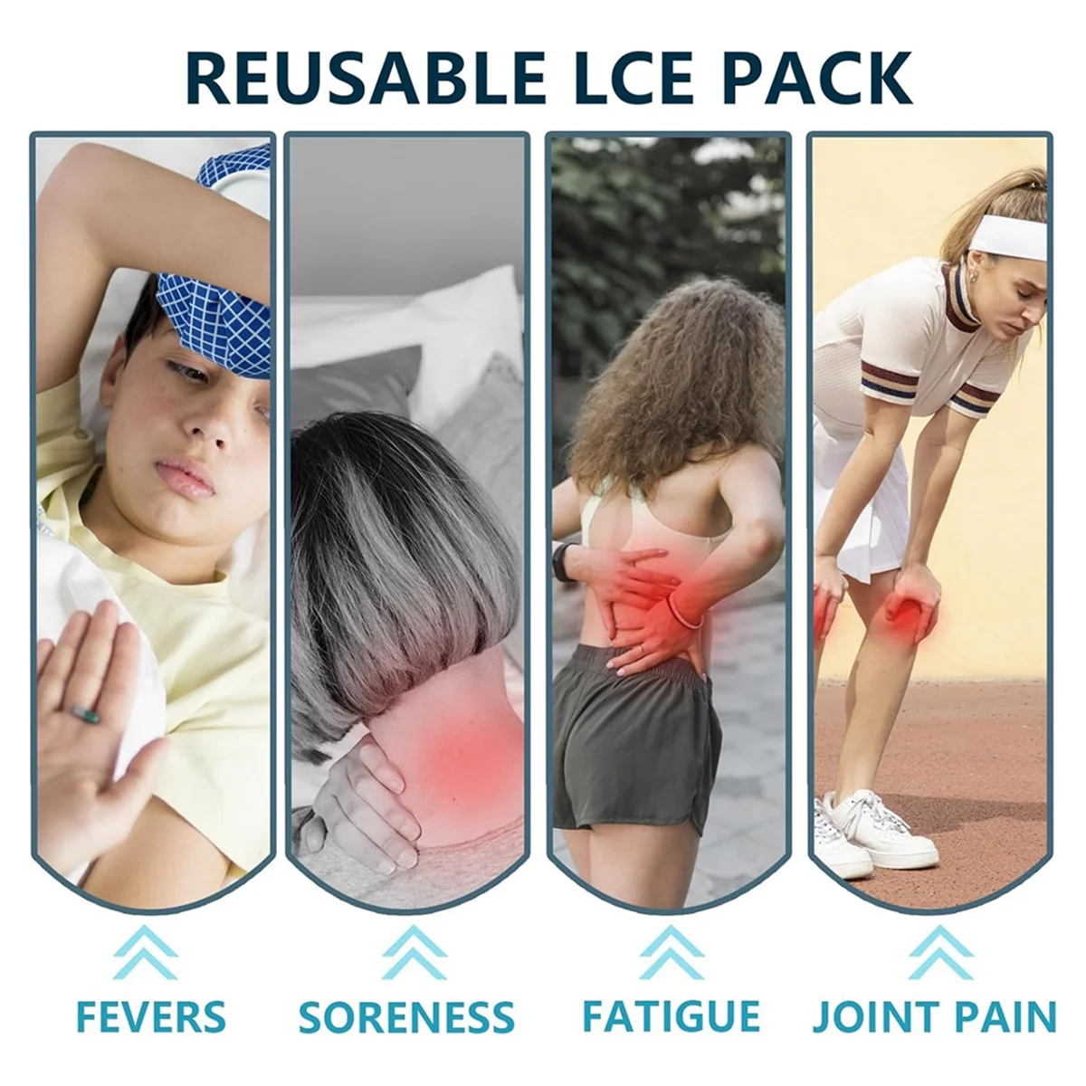 ABNQ Ice Packs for Injuries Reusable,Ice Bags Hot Water Bag for Hot & Cold Therapy & Pain Relief 6inch/9inch/11inch