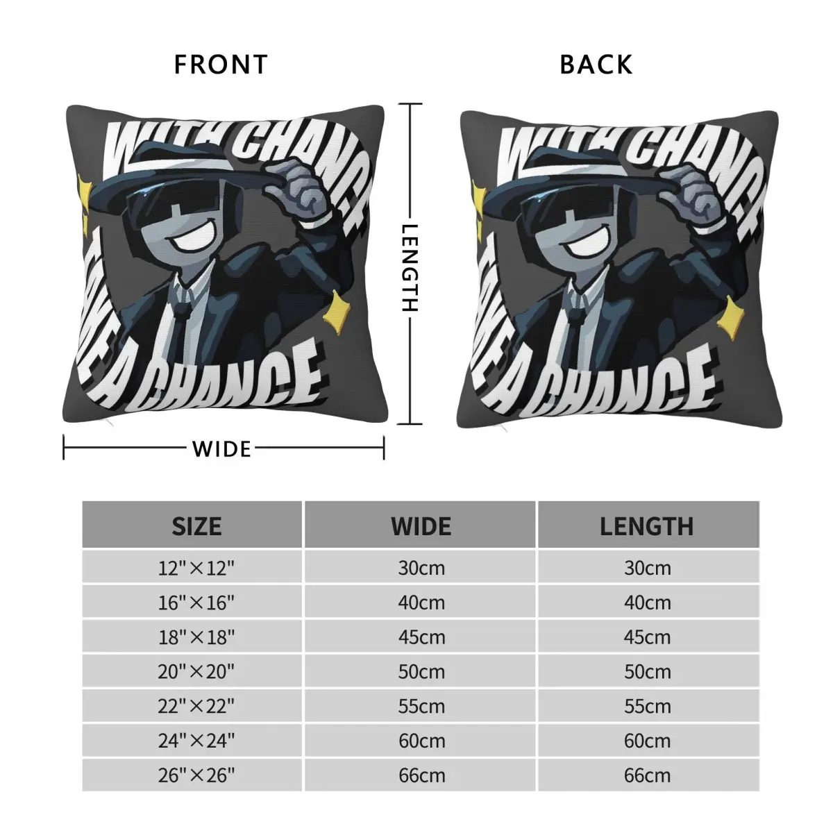 Forsaken Take A Chance Square Pillowcase Polyester Linen Velvet Pattern Zip Decorative Room Cushion Cover 18