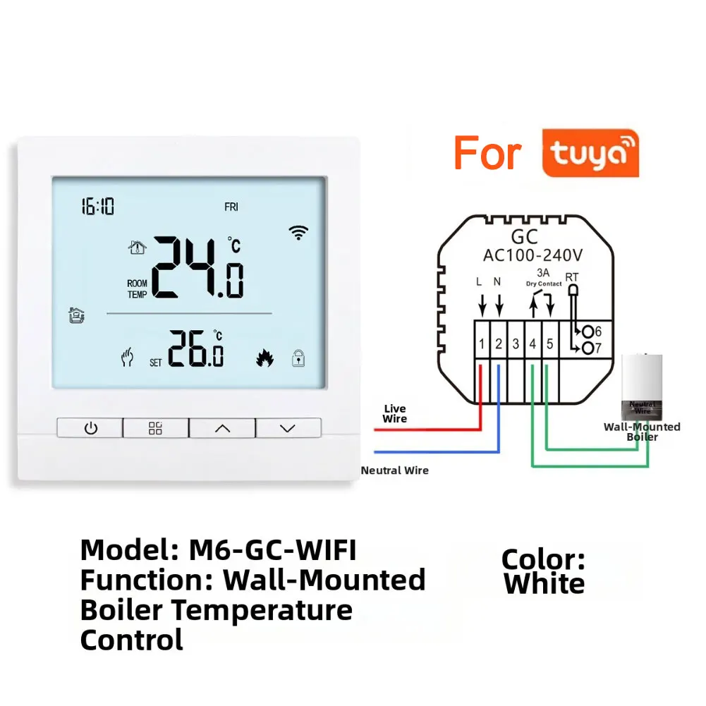 Intelligent Temperature Controller APP Voice Control Underfloor Heating Wall Mounted Boiler Temperature Controller