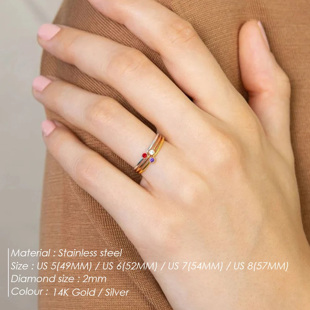 EMANCO Fashion Fine Jewelry Couple Birthstone Ring Original Niche Design Hip Hop Style Tide Street Style Accessories Factory Out