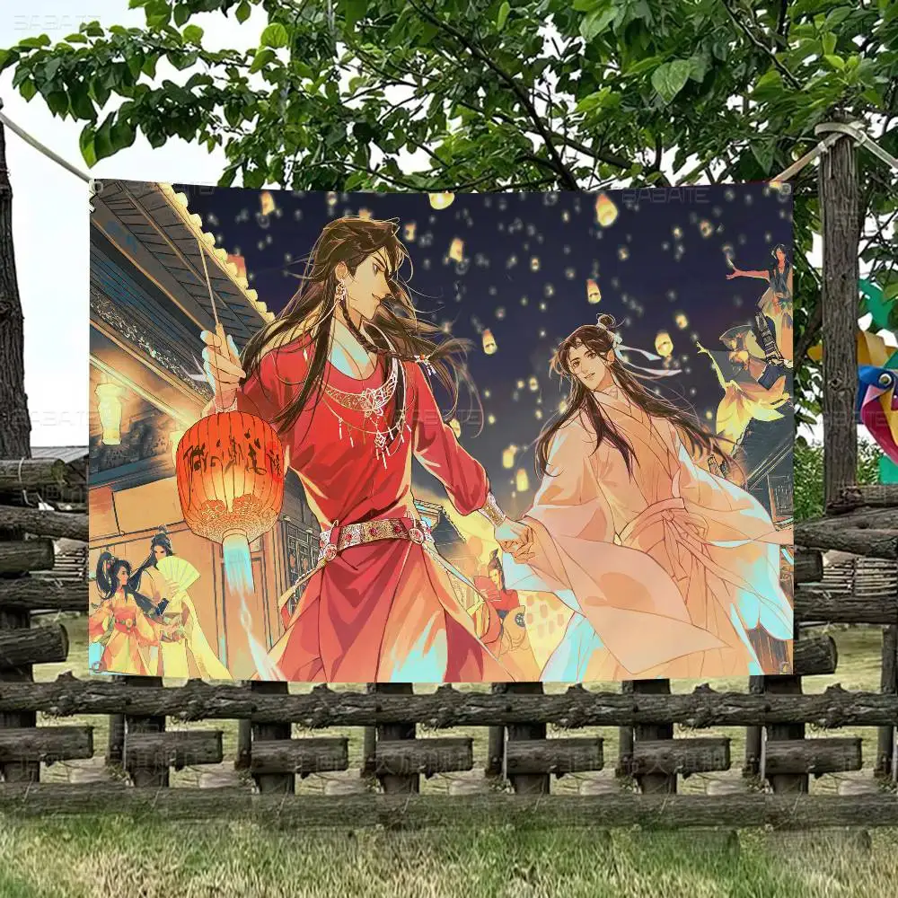 Danmei Anime Heaven Officials Blessing Family Gatherings Outdoor Atmosphere Flags Camping Decorations Banners