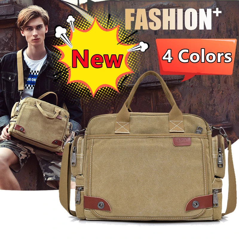 New Fashion 4 Colors Men Crossbody Bags Male Canvas Shoulder Bag Boy Messenger Bags Man Handbags for Travel Casual Large Satchel