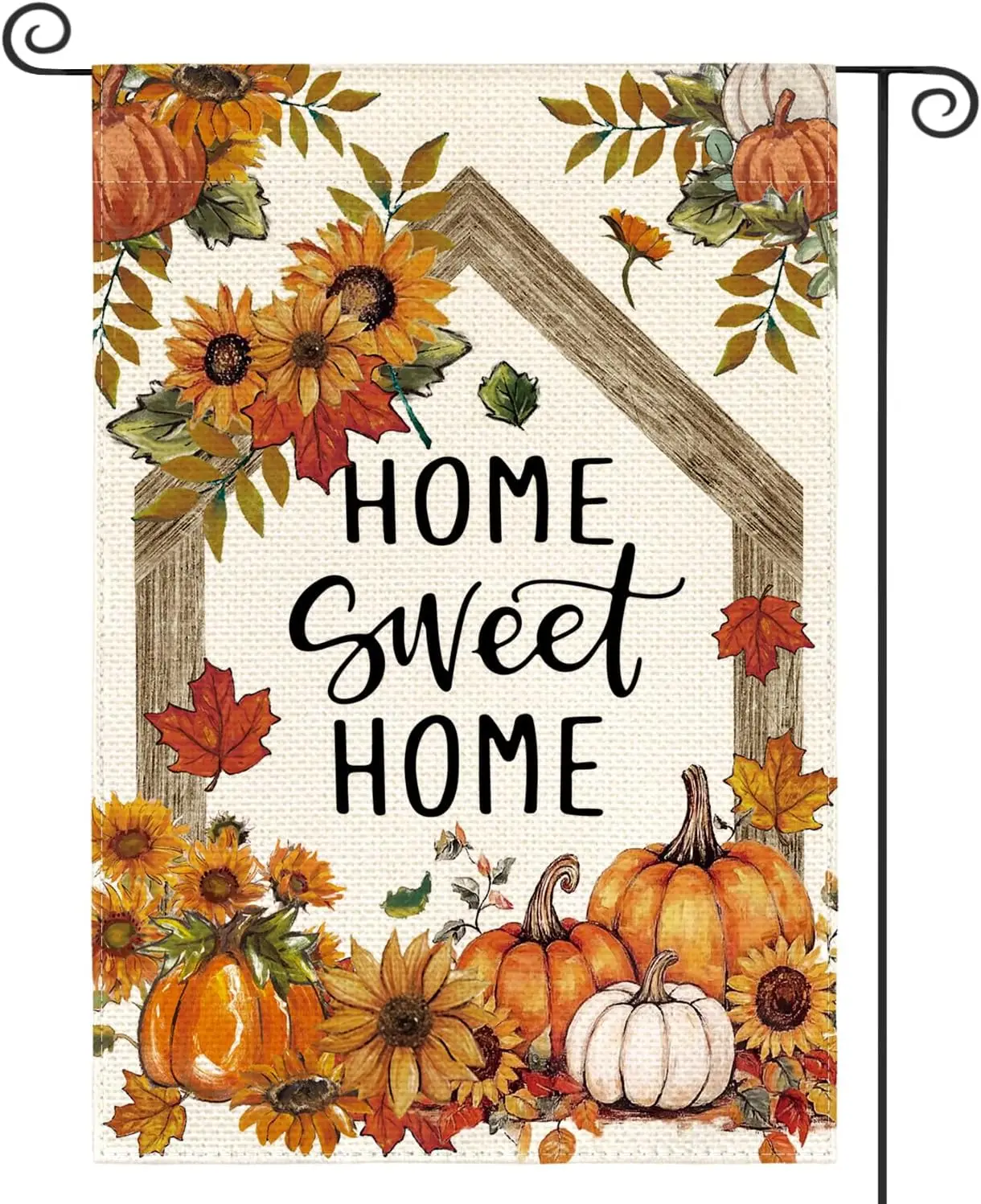 AVOIN colorlife Home Sweet Home Fall Floral Garden Flag 12x18 Inch Outside yyi