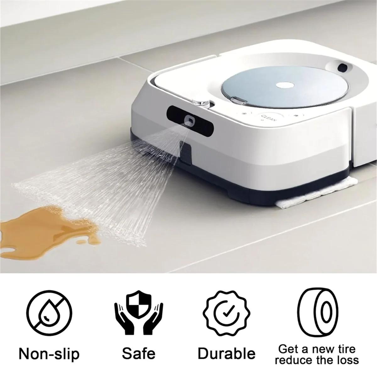 New Wheel Tires Replacement for iRobot Braava Jet M6 (6110) (6012) (6112) (6113) Ultimate Wi-Fi Connected Robot Anti-Slip