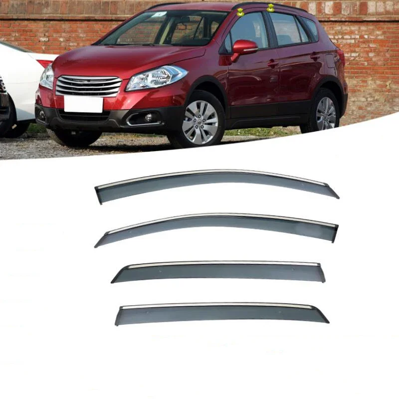 

Window Visor Rain Guard Side Window Deflector Weather Shield For Suzuki SX4 S-Cross 2013 2014 2015 2016 2017 2018 2019 2020-2023