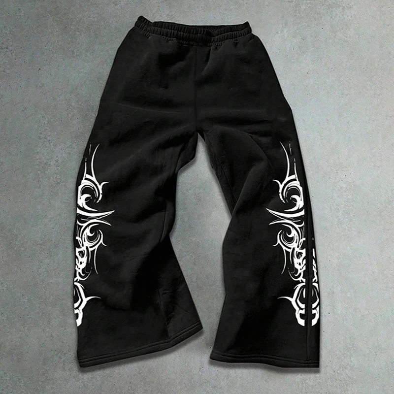 Harajuku Hip-Hop Trousers Men High Street Y2K Pants Casual Wide-leg Pants Sweatpants Spring Summer Printed Streetwear Trend Pant
