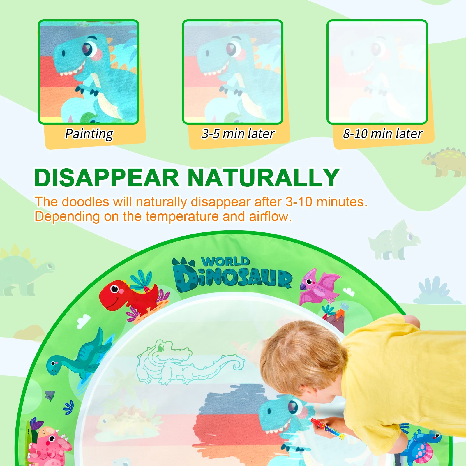 بساط رسم مائي سحري للأطفال مع أقلام سحرية قابلة لإعادة الاستخدام ولوحة رسم ألعاب تعليمية ألعاب مونتيسوري هدايا للأطفال