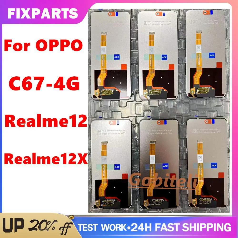 

Realme C67 4G LCD For Realme 12 LCD Display Screen Frame Touch Panel Digitizer 6.72" For OPPO Realme 12X LCD Display With Frame