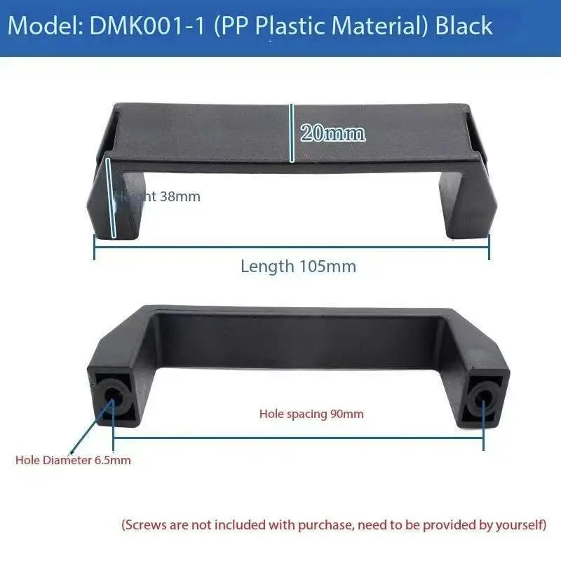 Nylon plastic handle, industrial cabinet door switch handle, thickened alloy square surface mounted equipment handle