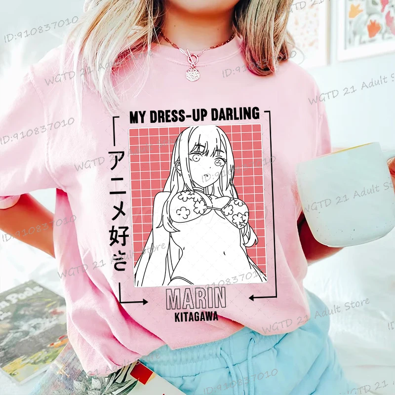 

Новая футболка с изображением аниме My Dress Up Darling, мода 2025, марин Китагава, японская манга, уличная одежда для мужчин и женщин, топы с короткими рукавами Y2K