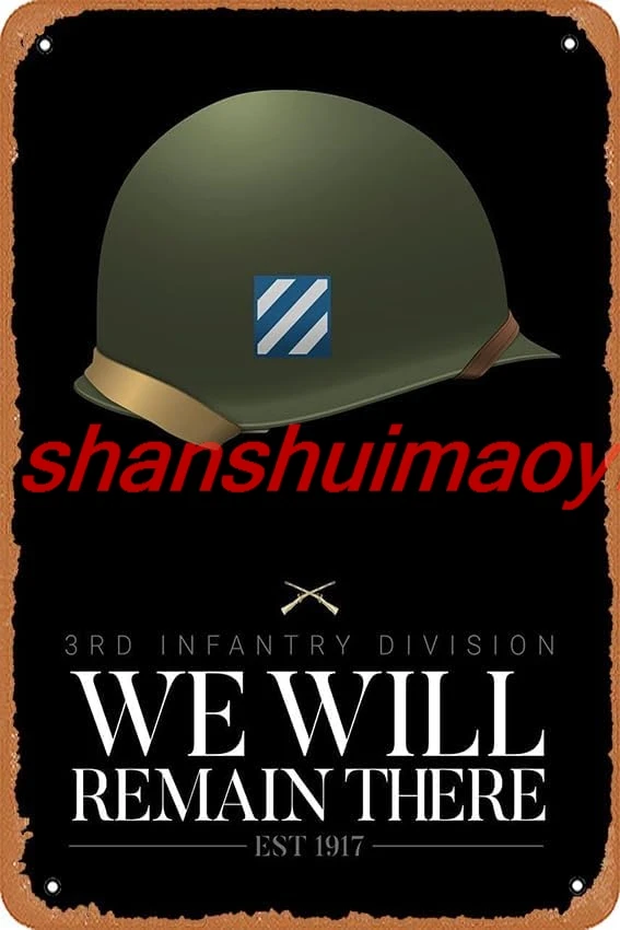 shan 3rd Infantry Division Military Headgear Retro Vintage Decorative Metal Tin Sign 8x12 Inch. 1pc