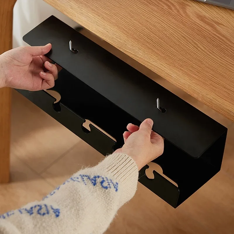 Under Desk Cable Management Tray With Clamp Power Strip Cord Holder No Drilling Sturdy Spacious supplies