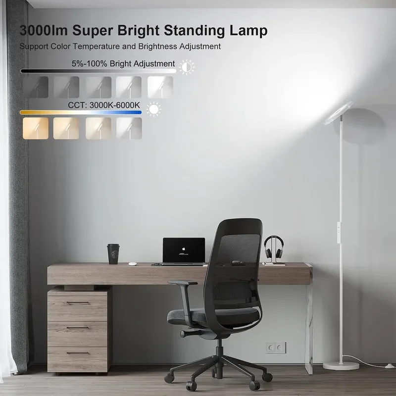 Floor Lamps for Living Room LED Standing Lamp with Remote Control