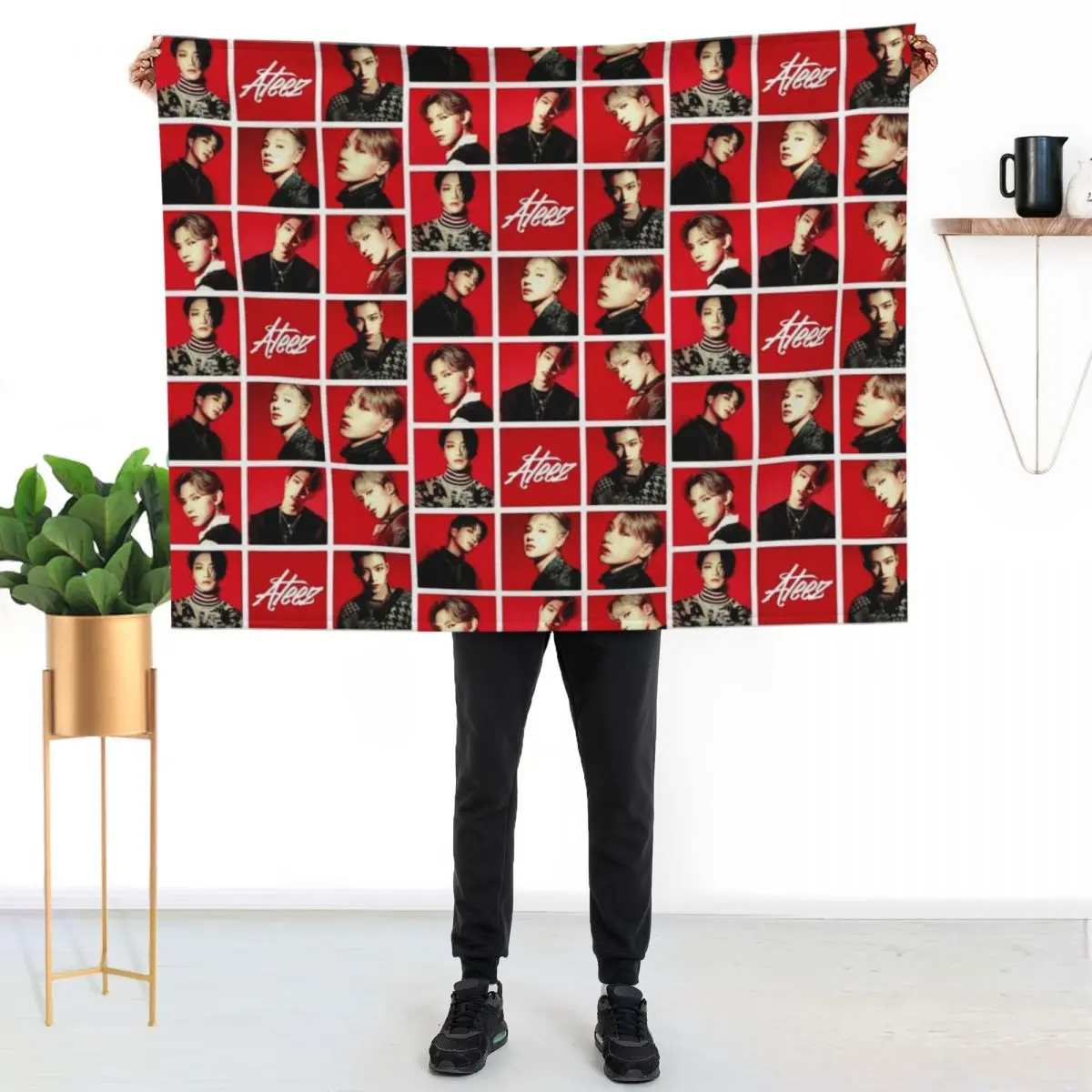Ateez Throw Blanket Wrinkle Resistant Lightweight Blanket