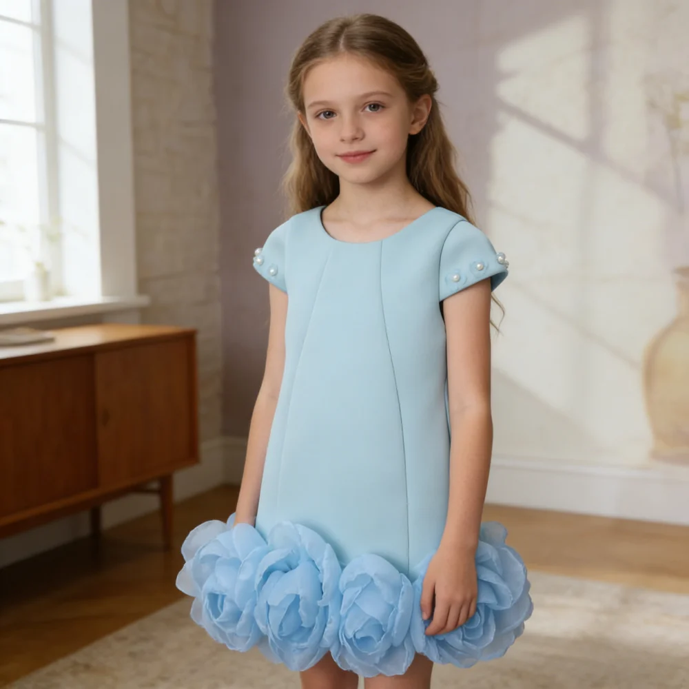 New Girls Princess Party Birthday Outfit Children Pageant Tutu Elegant Formal Party Wear Gown Kids Girl Flower Dress Toddler