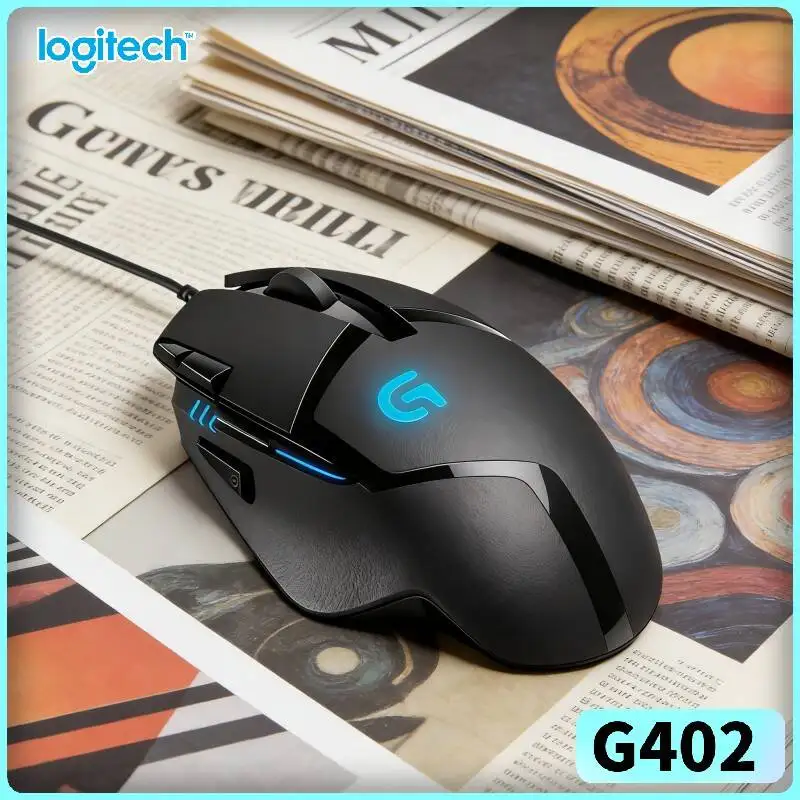 Logitech G402 Gaming Mouse Delta Zero Sensor 8 Programmable Buttons Anti-Slip Grips for Competitive Gaming Matches