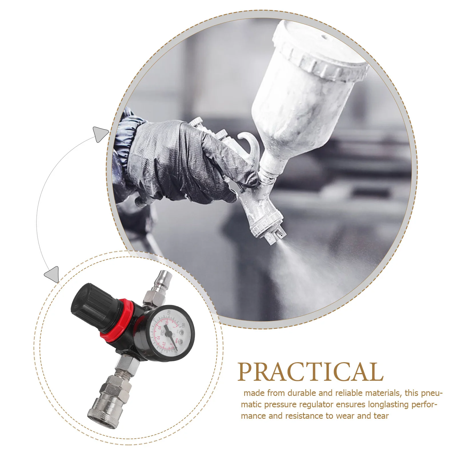 ملحقات مسدس الرش منظم ضغط الهواء مقياس Cr032 مع قطع الاتصال السريع تركيبات ذكر أنثى للتحكم الهوائي
