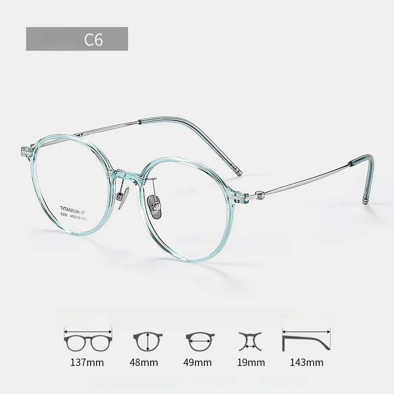 F DRACON Titanium Round Eyeglass Frame, Unisex