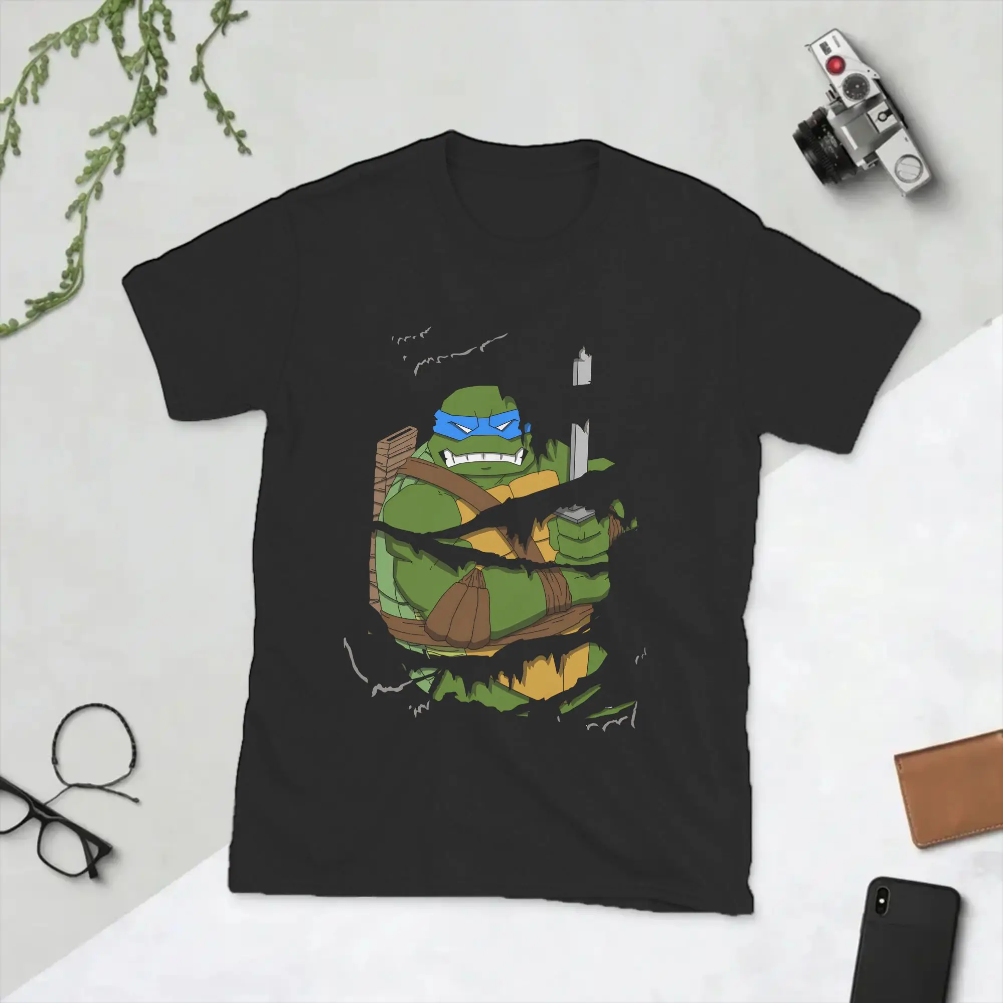 Cartoon Ninja T-Turtles T-Shirts for Men  Funny 100% Cotton Tee Shirt O Neck Short Sleeve T Shirts Plus Size Clothing