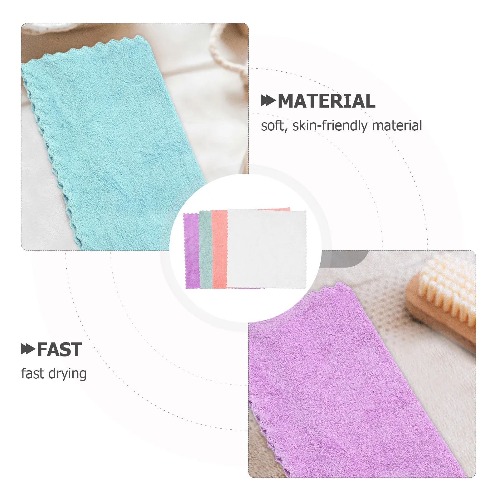 ผ้าเช็ดหน้าขนแกะปะการัง 8 ชิ้น ผ้าเช็ดตัวซับน้ำได้ดี เป็นมิตรกับผิว ผ้าทำความสะอาดนุ่ม ทนทาน