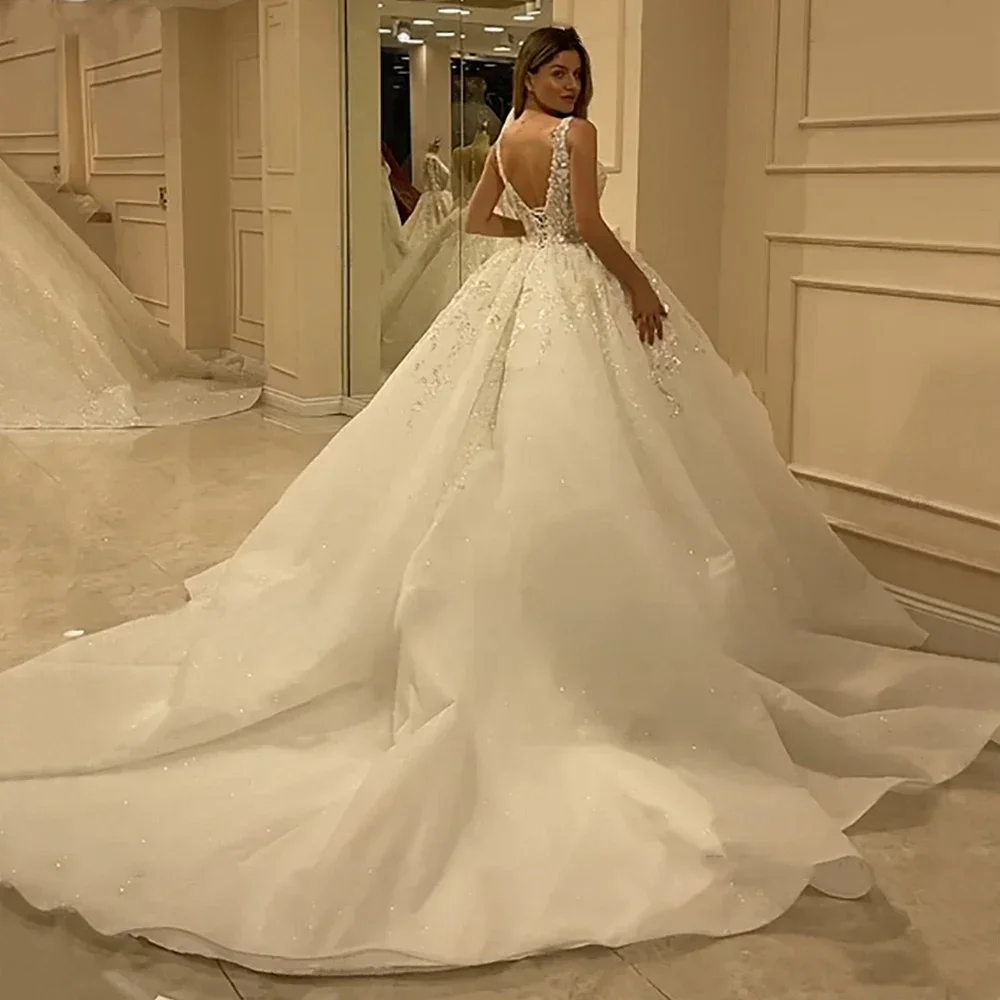 ชุดแต่งงานปักเลื่อมลูกปัดสวยหรูแบบสั่งทำพิเศษ ไหล่เดี่ยวสไตล์วินเทจ ผ้าลูกไม้ Vestidos De Novia