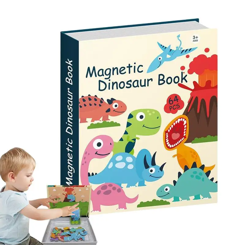 Magnetic Dinosaur Puzzles Colorful Teaching Early Education Toys Funny Fine Motor Skill Learning Puzzles Road Trip Activities