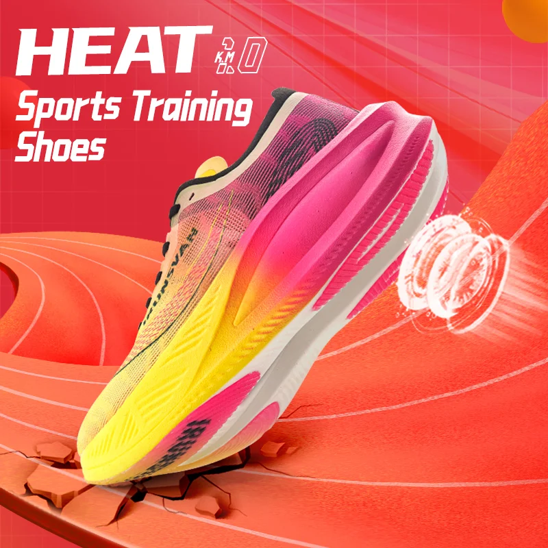 Heat 1.0 Men's Lightweight Breathable Sports Shoes Carbon Plate Shock Absorbent Wear Resistant Running Shoes for Women IRUNSVAN