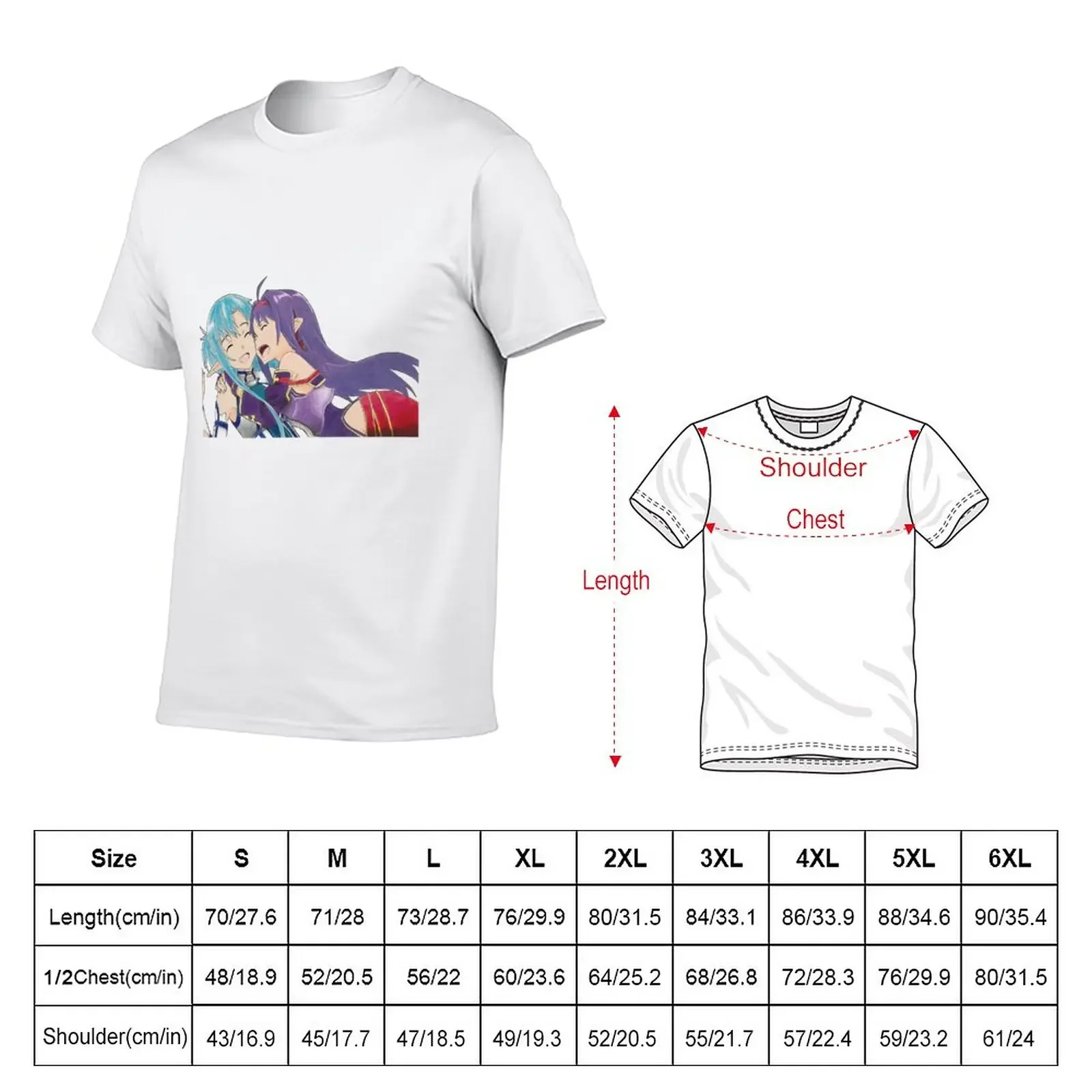 Asuna and Yuuki T-Shirt aesthetic clothes boys whites summer clothes Men's t-shirt