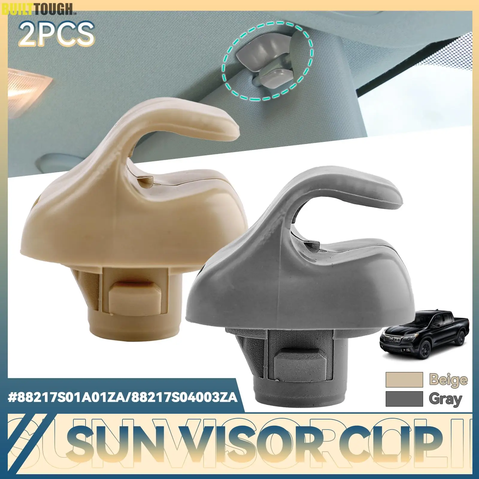 2Pcs Auto Sun Visor Clip 88217S01A01ZA 88217S04003ZA Car Sunvisor Hook Sun Visor Clip Holder For Honda Accord Odyssey CR-V Civic