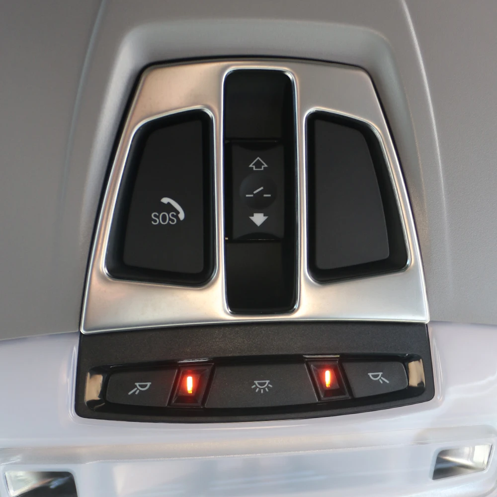 Car Front Reading Lamp Frame Trim for BMW X1 F48 2016 - 2022 Roof Light Panel Cover Stainless Steel Sticker Auto Accessories