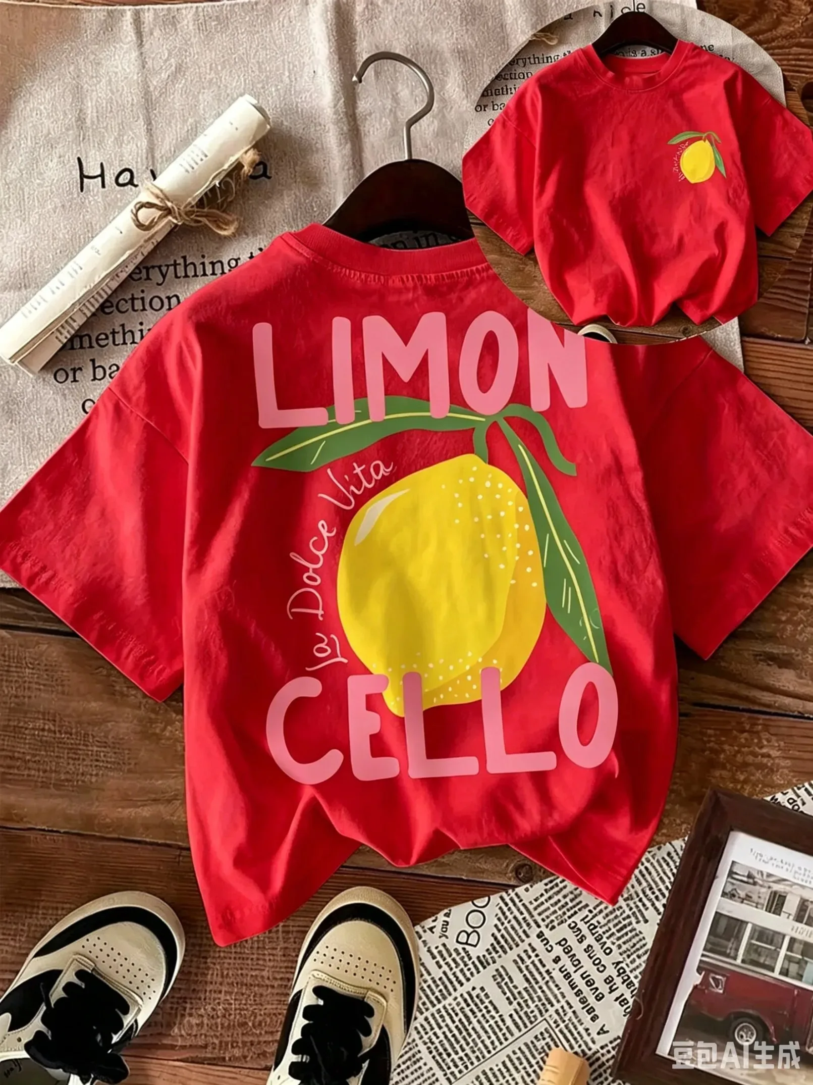 Neues Sommer-Baumwoll-T-Shirt für Kinder, lässiger Alltagsstil, atmungsaktiv und bequem, kurzärmelig, mit einem Cartoon-Zitronenmuster. – Detail 17