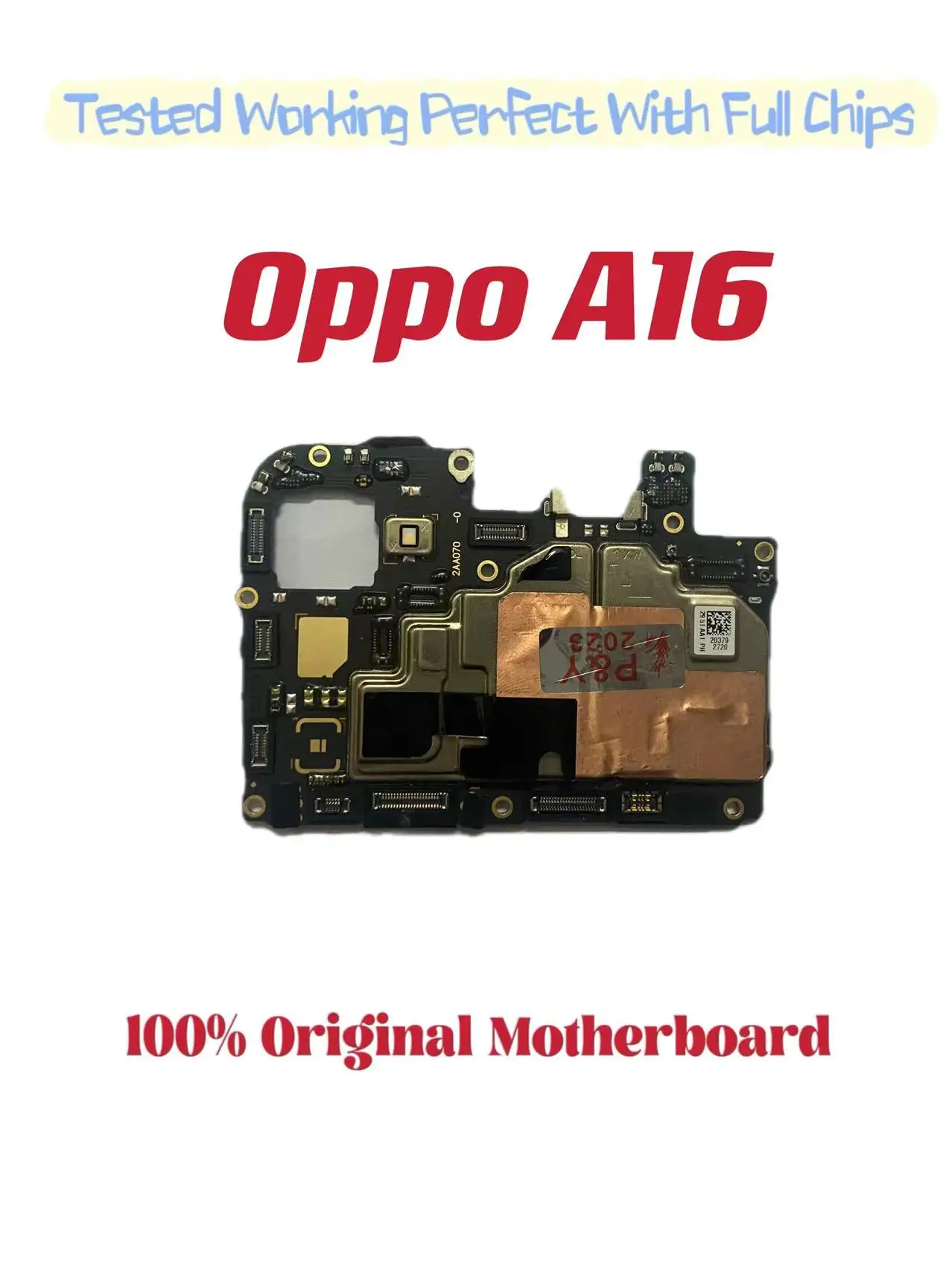 Original Unlocked Main Board For OPPO A16  , Mainboard Motherboard with Chips Circuits, Flex Cable