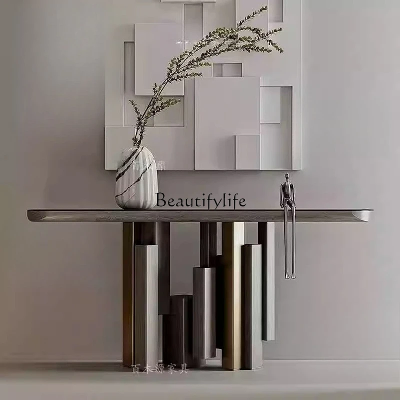 

Light luxury entrance table Italian high-end entrance cabinet