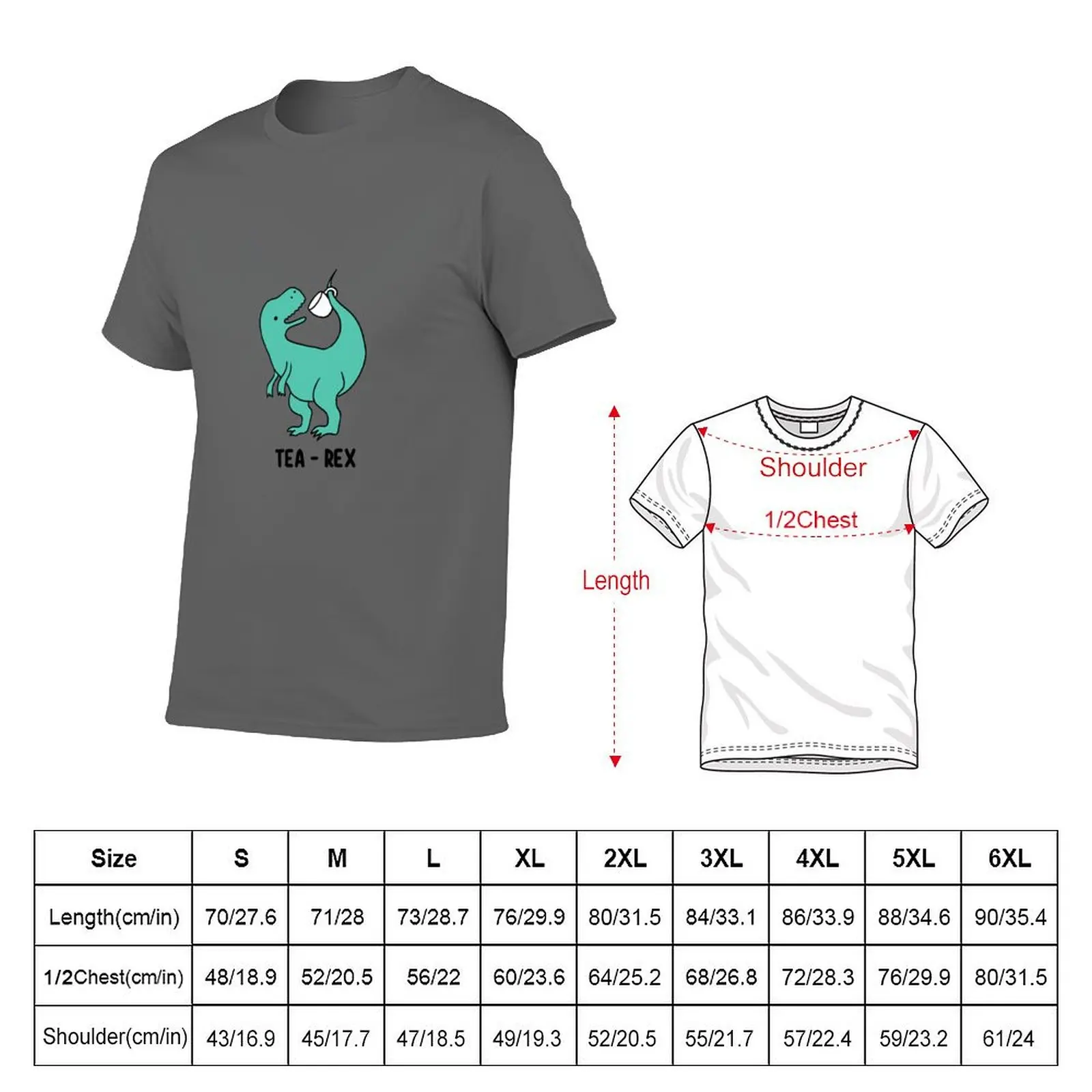 Tea-Rex Funny Sticker T-Shirt t shirt personalised graphic t shirts for man t shirt man designer T-Shirt