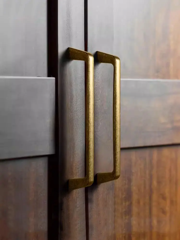 Antique Bronze Cabinet Handles and Knobs Simple Wardrobe Pulls Brushed Nickel Drawer Dresser Knobs Retro Furniture Hardware