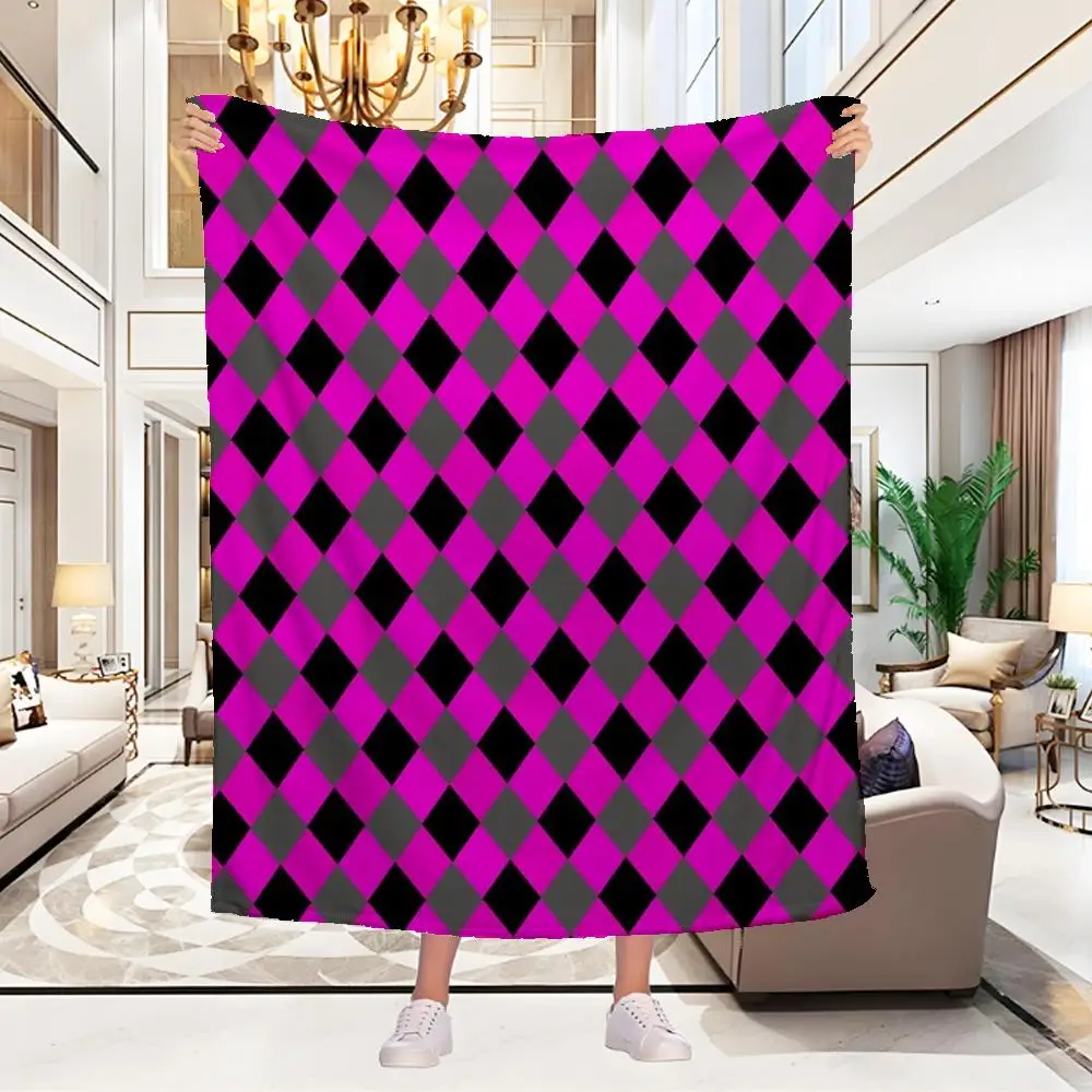 Japanese Seigaiha Wave Throw Blanket, Vintage Multicolor Scale Wave Repeat Pattern Print Soft Flannel Blanket, Traditional Asian