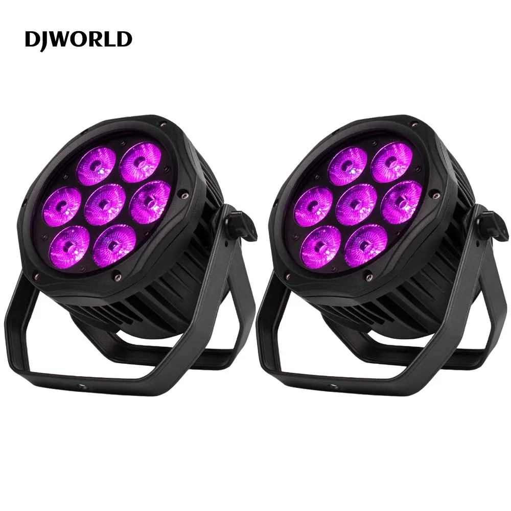 

2pcs 7x18W LED IP65 Waterproof Par RGBWA+UV Lighting Outdoor Stage DMX Effect Lighting for DJ Disco Clubs Party Professional